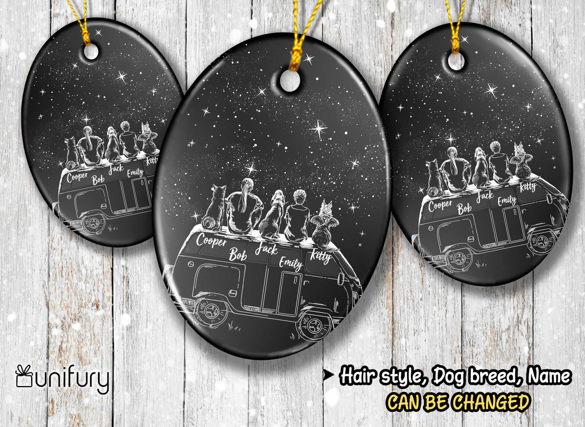 Personalized dog Christmas Ceramic Ornament gifts for dog lovers  - oval