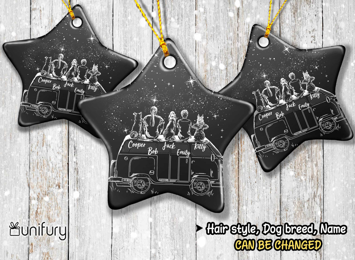 Personalized dog Christmas Ceramic Ornament gifts for dog lovers  - Star