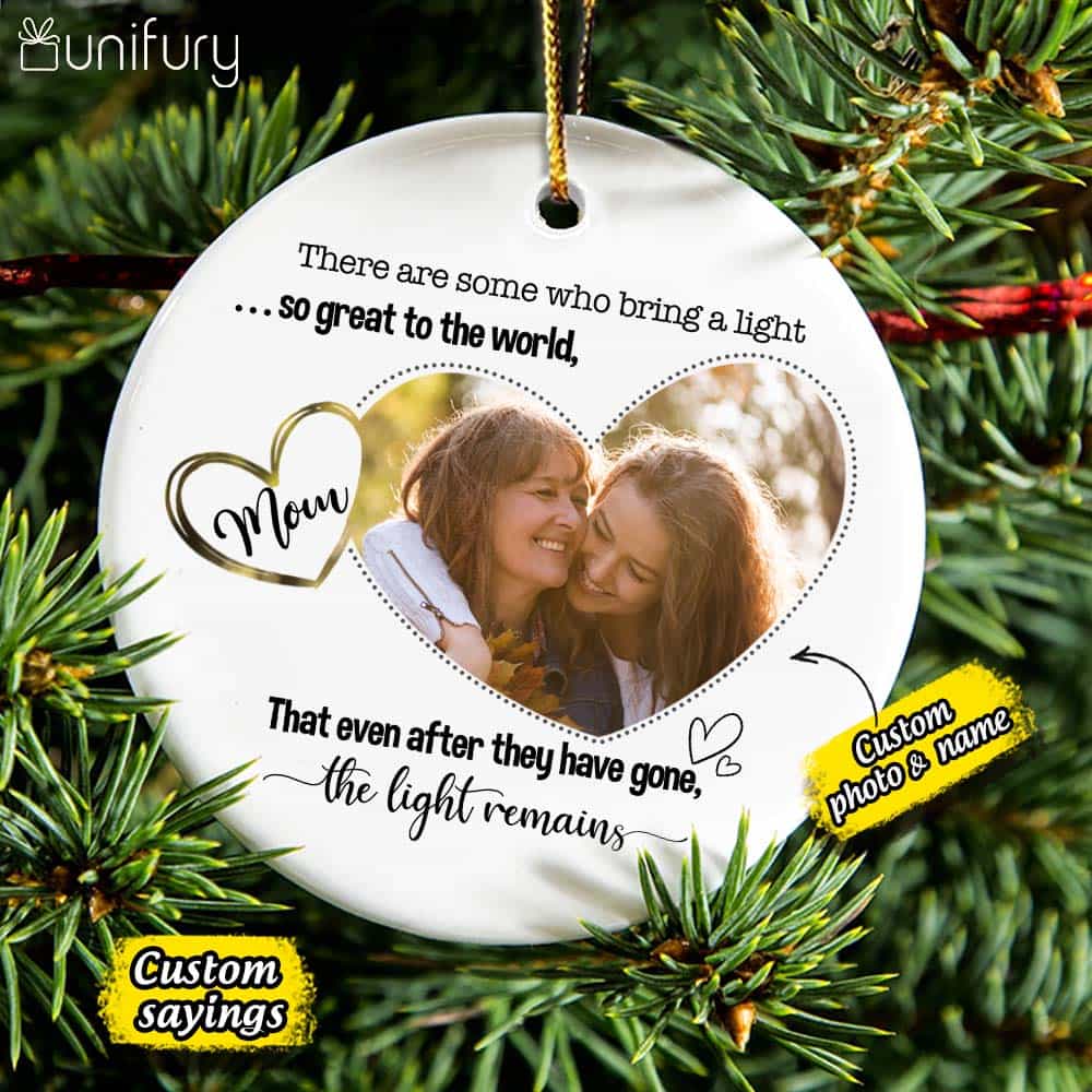 Personalized Memorial Christmas Ceramic Ornaments for lost loved one (PRINTED ON BOTH SIDES) - Custom photo & sayings