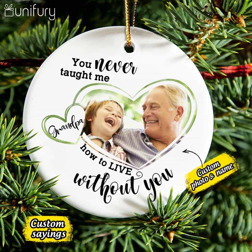 Personalized Memorial Christmas Ceramic Ornaments for lost loved one (PRINTED ON BOTH SIDES) - Custom photo & sayings