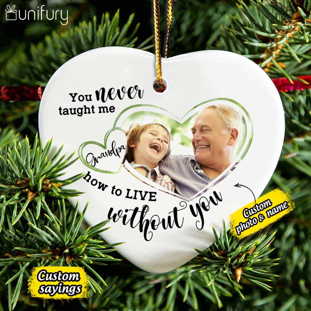 Personalized Memorial Christmas Ceramic Ornaments for lost loved one (PRINTED ON BOTH SIDES) - Custom photo & sayings