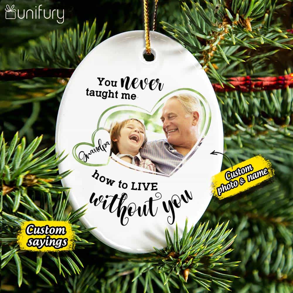 Personalized Memorial Christmas Ceramic Ornaments for lost loved one (PRINTED ON BOTH SIDES) - Custom photo & sayings