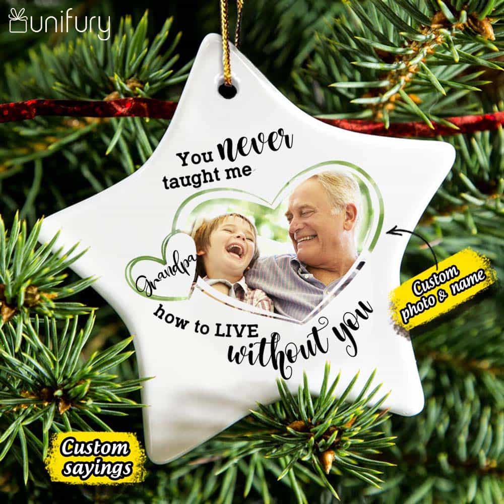 Personalized Memorial Christmas Ceramic Ornaments for lost loved one (PRINTED ON BOTH SIDES) - Custom photo & sayings
