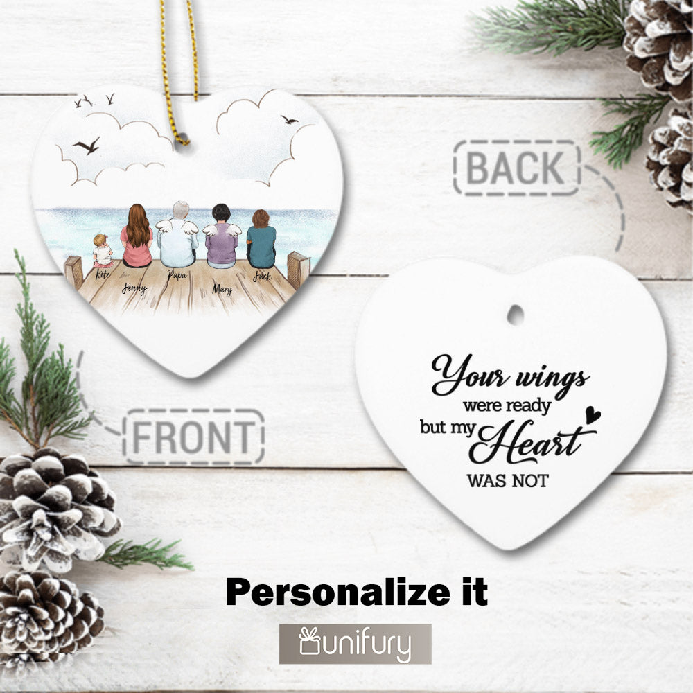 Memorial Ornaments - Custom Saying In Memory Of Ornaments - Personalized Memorial Christmas Ceramic Ornaments For Lost Loved One (2 Sides 2 Designs)