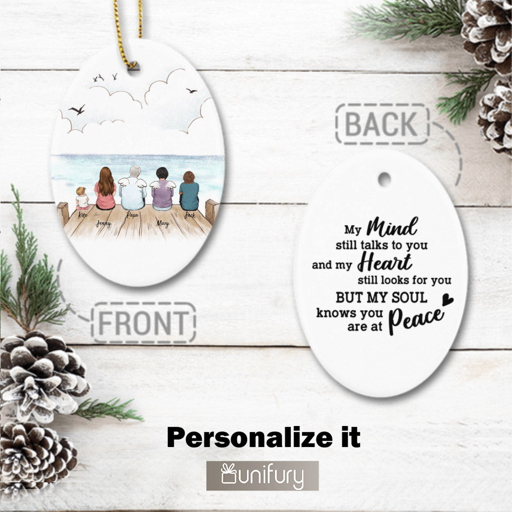 Memorial Ornaments - Custom Saying In Memory Of Ornaments - Personalized Memorial Christmas Ceramic Ornaments For Lost Loved One (2 Sides 2 Designs)