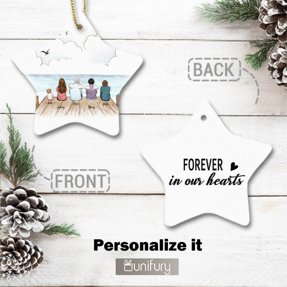 Memorial Ornaments - Custom Saying In Memory Of Ornaments - Personalized Memorial Christmas Ceramic Ornaments For Lost Loved One (2 Sides 2 Designs)