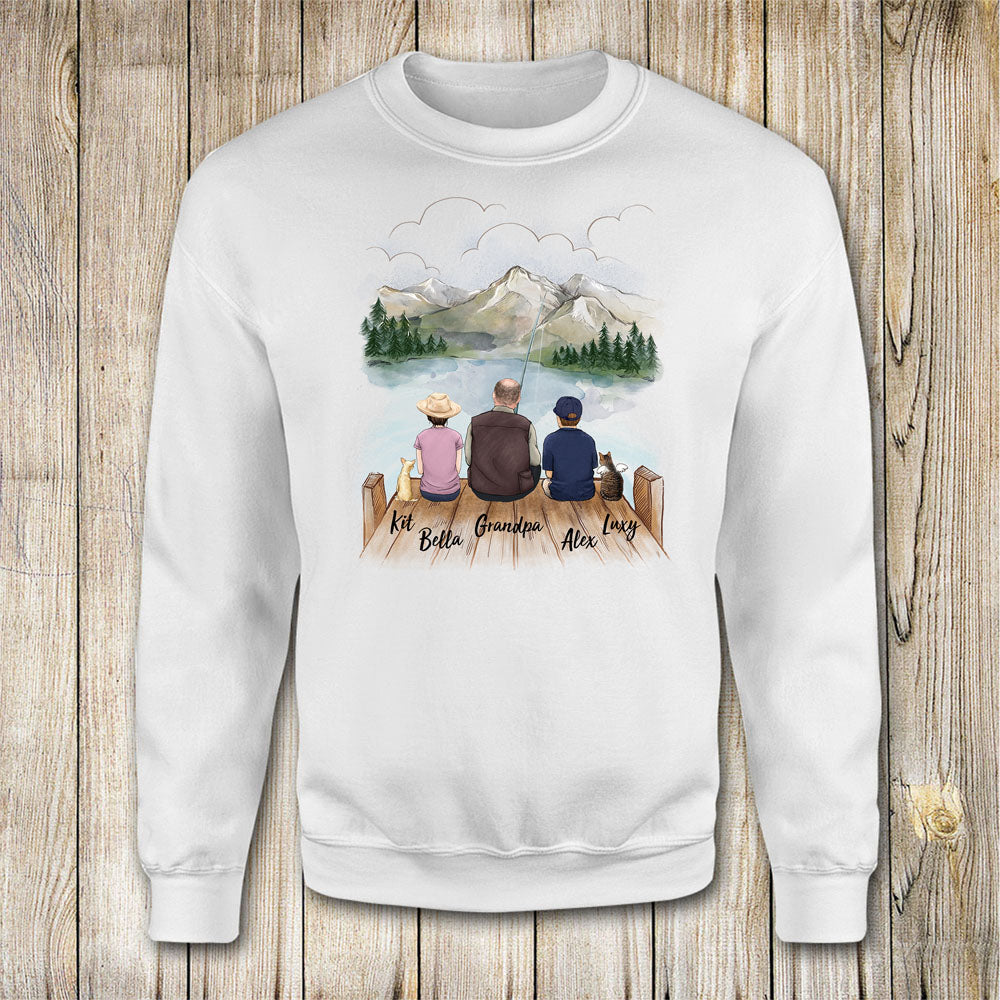 Personalized gifts for the whole family with dog, cat sweatshirt - UP TO 5 - Fishing