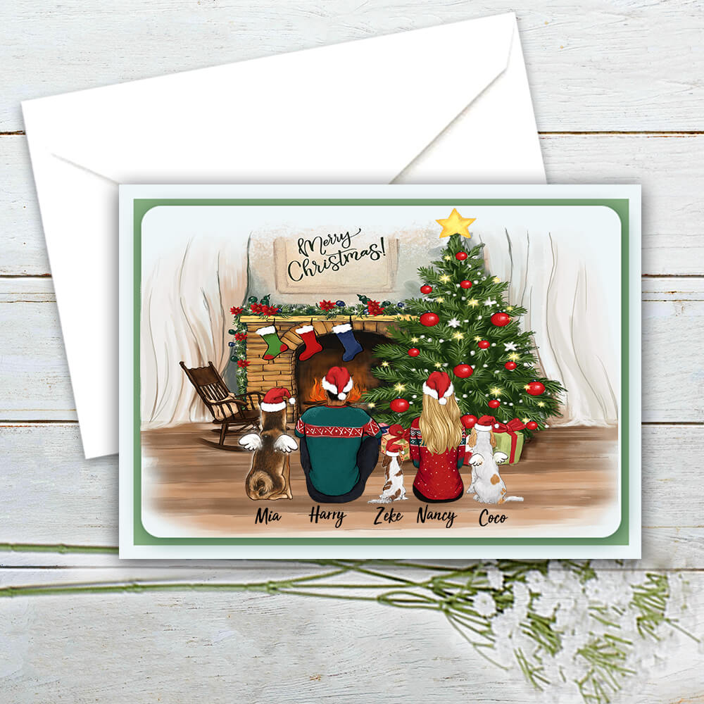 Personalized Christmas card postcards for dog lovers