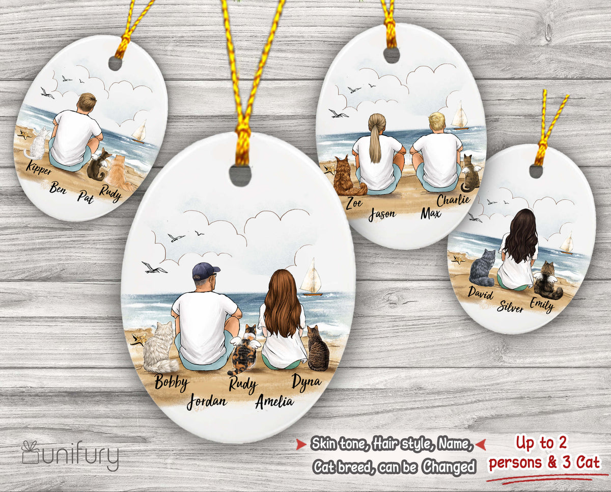 Personalized Christmas Ornaments For Cat Lovers - Oval shape