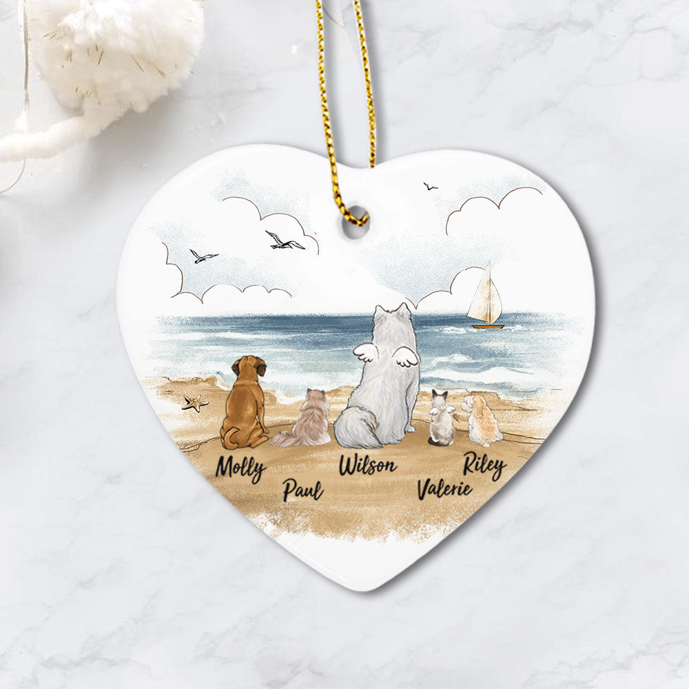 Pet Ornament - Personalized Dog Cat Ornament - heart