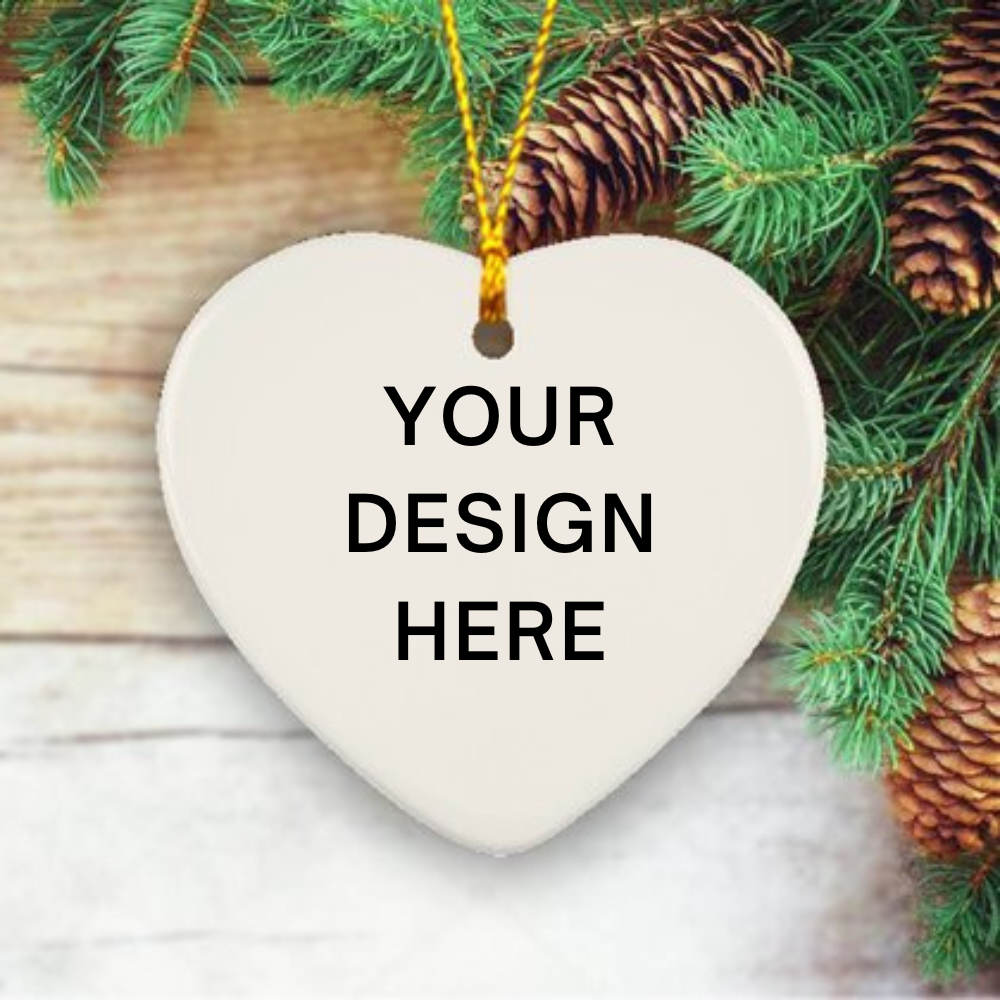 Custom Photo Ceramic Ornament With Your Personal Custom Design - Printed On Both Sides