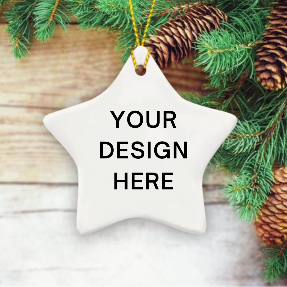 Custom Photo Ceramic Ornament With Your Personal Custom Design - Printed On Both Sides