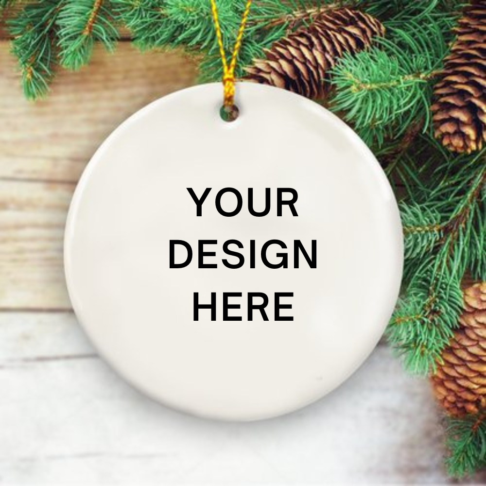 Custom Photo Ceramic Ornament With Your Personal Custom Design - Printed On Both Sides