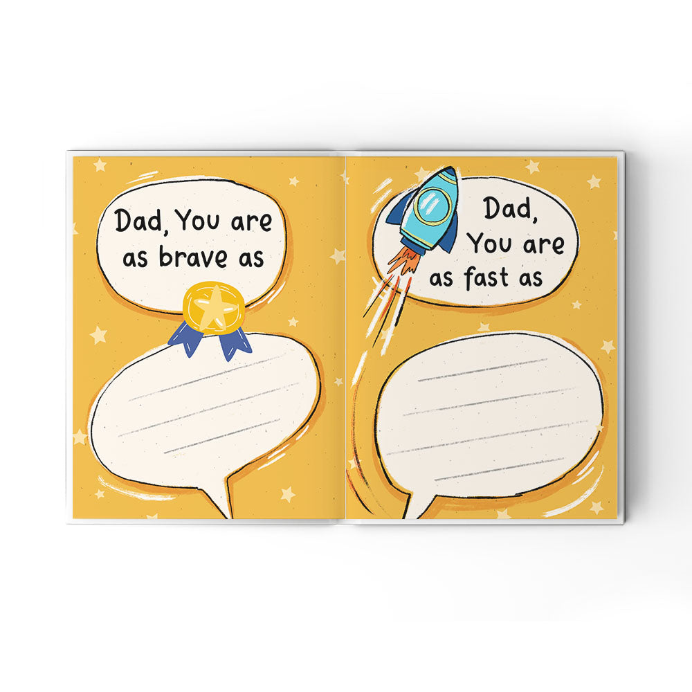 A Little Book About My Awesome Dad - Fill In The Blank Hardcover Book With Prompts For Kids to Fill with their Own Words, Drawings and Pictures - Elephant