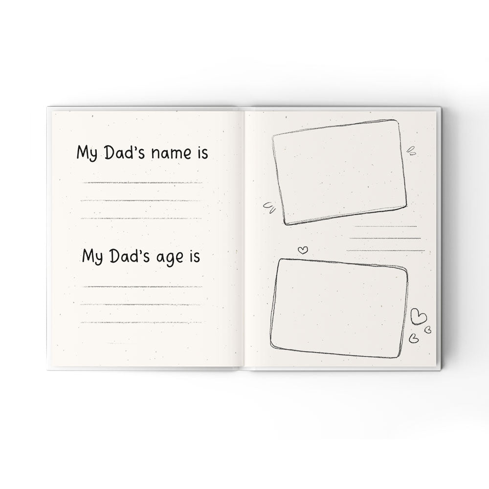 A Little Book About My Awesome Dad - Fill In The Blank Hardcover Book With Prompts For Kids to Fill with their Own Words, Drawings and Pictures - Elephant