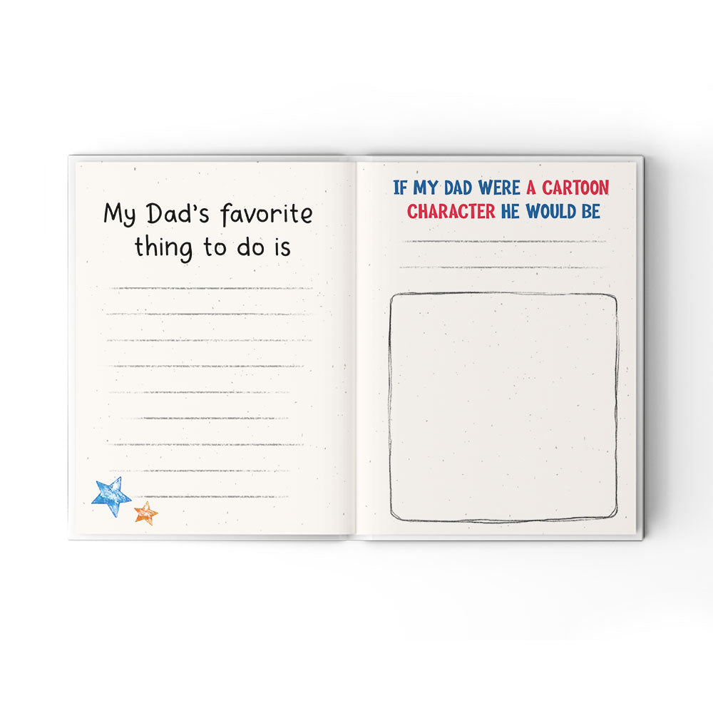 A Little Book About My Awesome Dad - Fill In The Blank Hardcover Book With Prompts For Kids to Fill with their Own Words, Drawings and Pictures - Elephant
