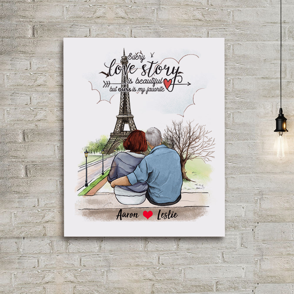 Personalized Couple Canvas Print Love story