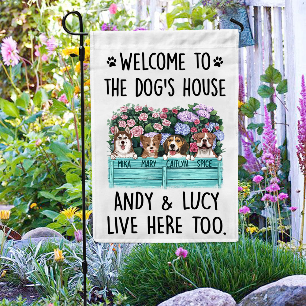 Personalized gifts for dog lovers garden flag - Welcome to the dog's house