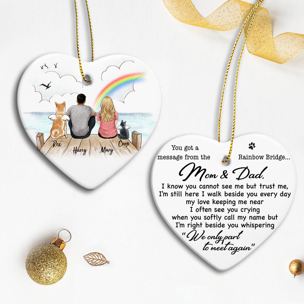 Personalized dog cat memorial gifts Ceramic Ornament (2 sides 2 designs) - I know you cannot see me