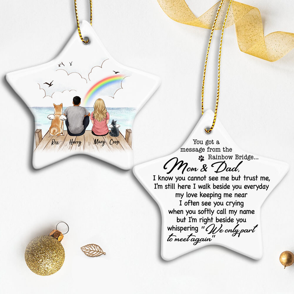 Personalized dog cat memorial gifts Ceramic Ornament (2 sides 2 designs) - I know you cannot see me