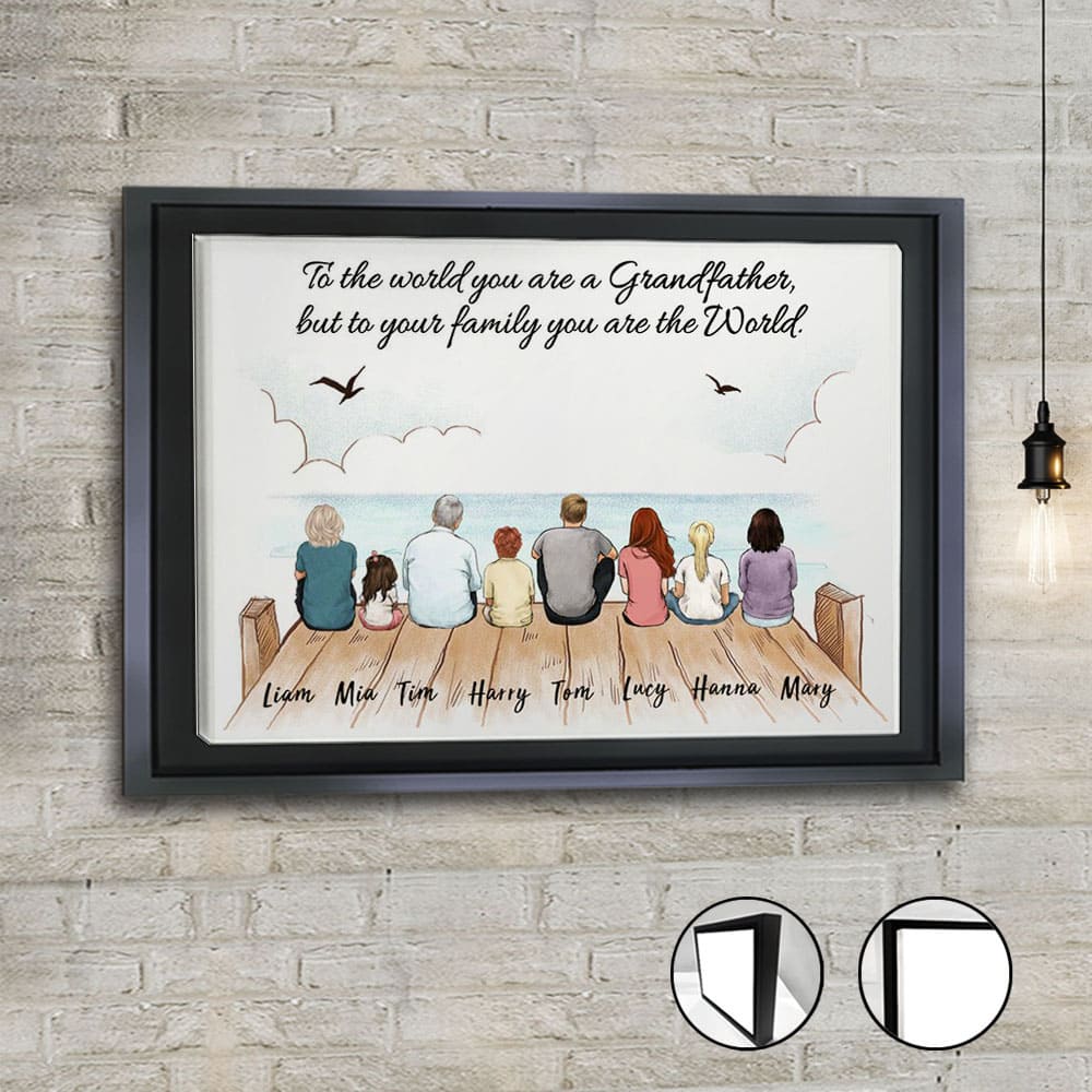 Family Framed Canvas Art with Custom Quote -