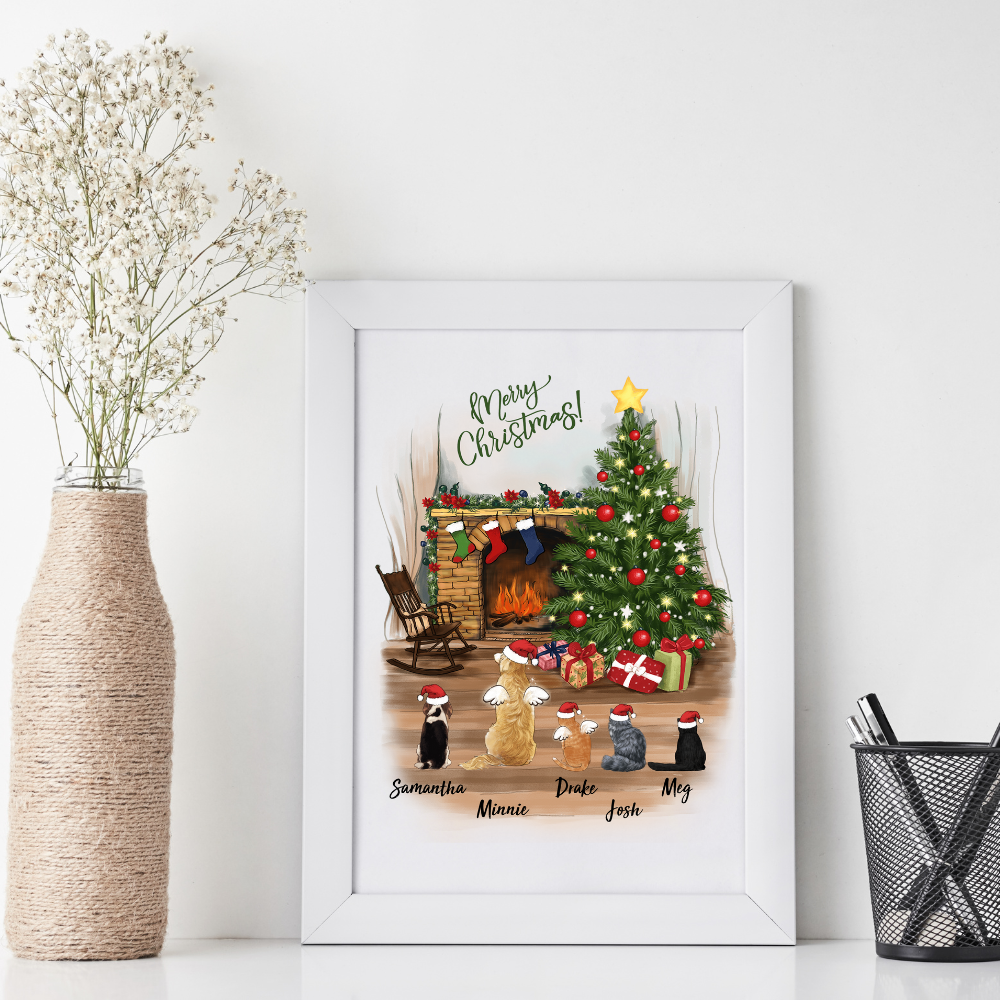 Printable Digital File - Personalized Christmas gifts for dog cat lovers - DOG & CAT - 2411 - Digital PNG Download