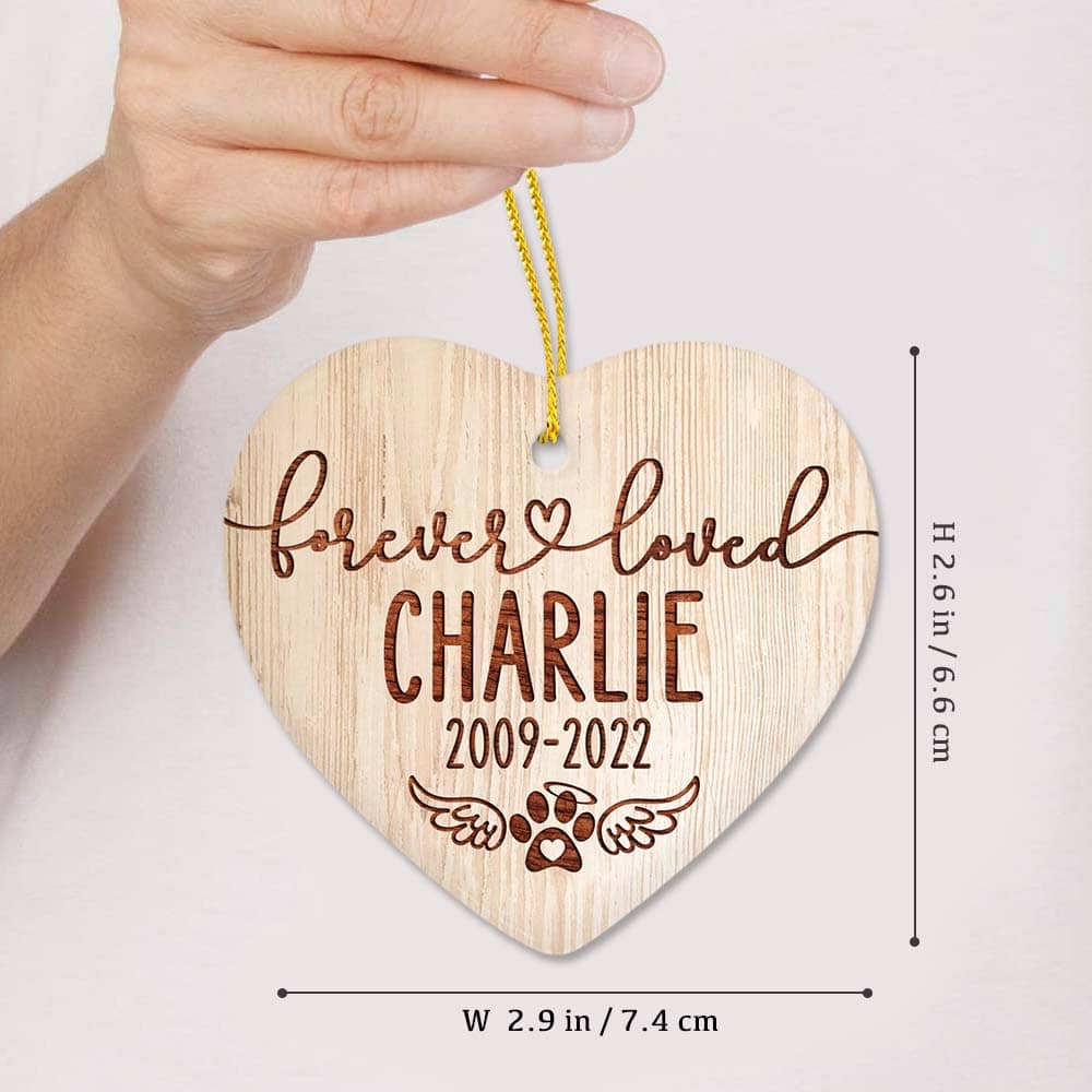 Personalized Dog Cat Memorial Ceramic Ornament gifts - Forever Loved - Custom Photo