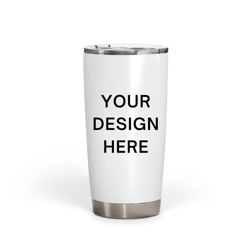 Your Design Here White Fat Tumbler With Your Personal Custom Design