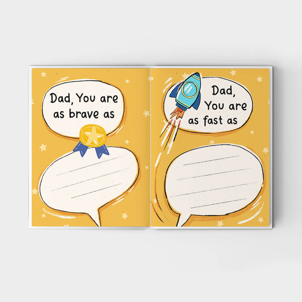 A Little Book About My Awesome Dad - Fill In The Blank Hardcover Book With Prompts For Kids to Fill with their Own Words, Drawings and Pictures - Bear