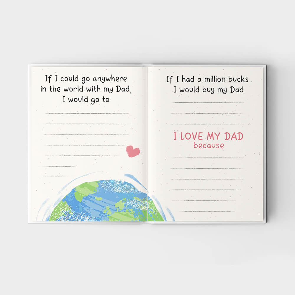 A Little Book About My Awesome Dad - Fill In The Blank Hardcover Book With Prompts For Kids to Fill with their Own Words, Drawings and Pictures - Bear
