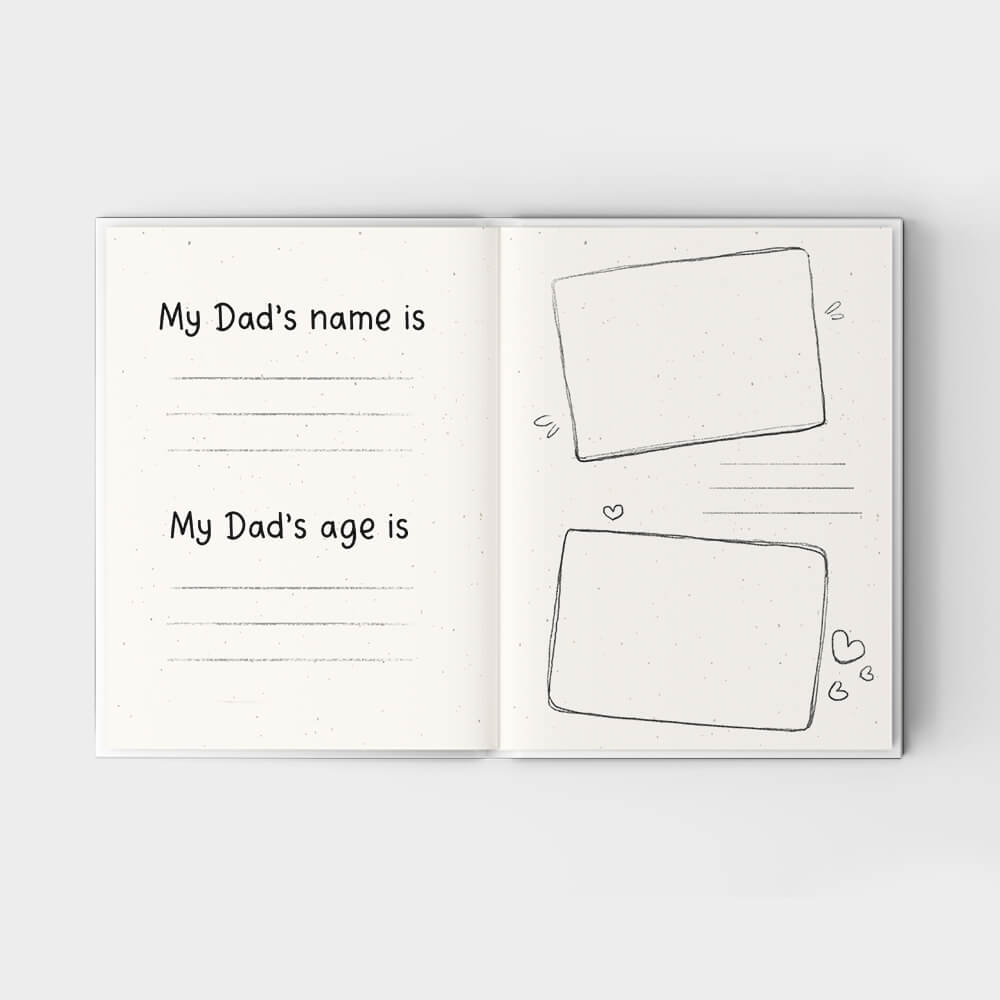 A Little Book About My Awesome Dad - Fill In The Blank Hardcover Book With Prompts For Kids to Fill with their Own Words, Drawings and Pictures - Bear