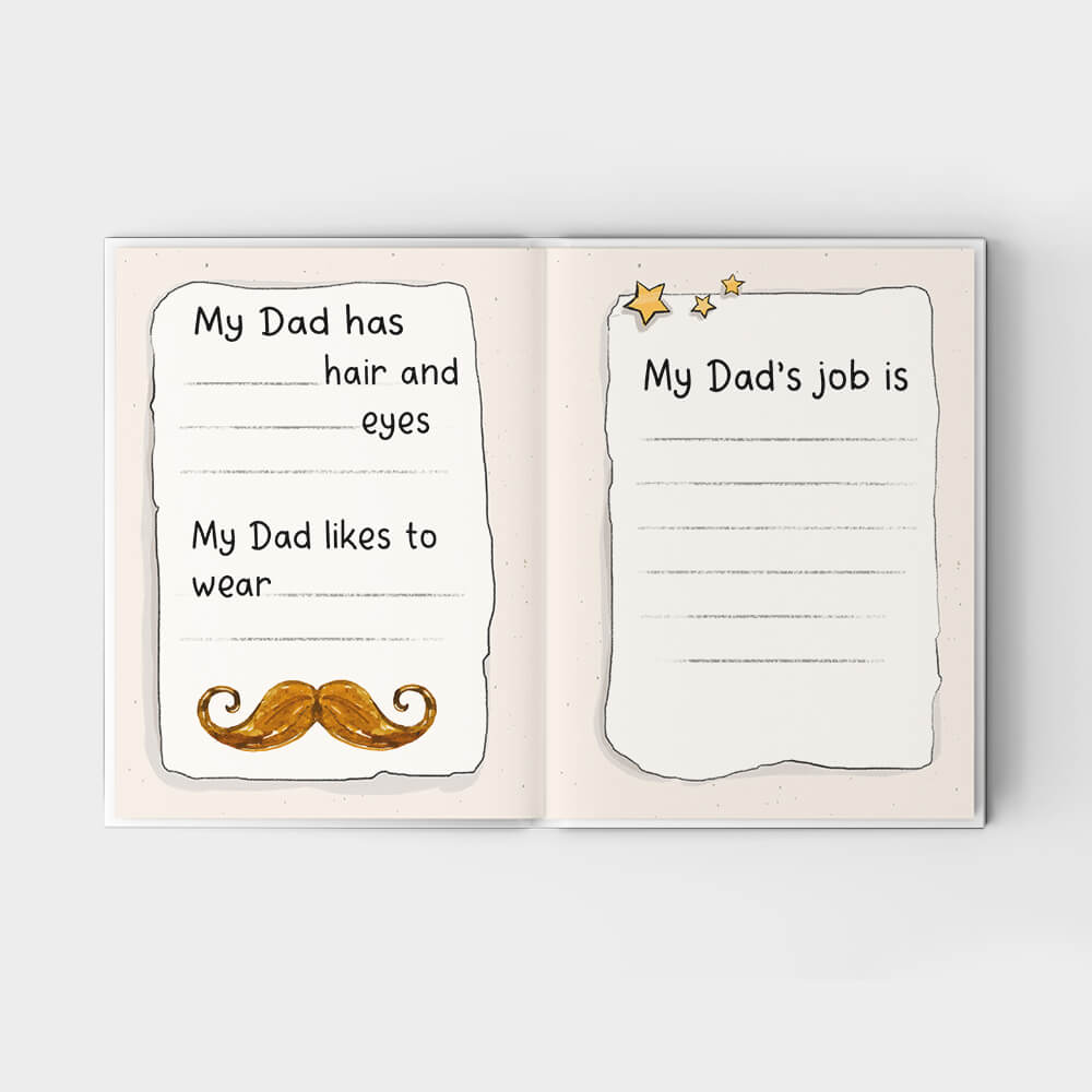 A Little Book About My Awesome Dad - Fill In The Blank Hardcover Book With Prompts For Kids to Fill with their Own Words, Drawings and Pictures - Bear