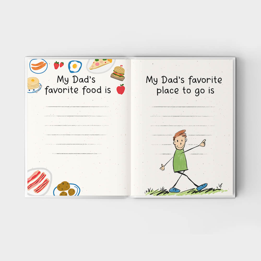 A Little Book About My Awesome Dad - Fill In The Blank Hardcover Book With Prompts For Kids to Fill with their Own Words, Drawings and Pictures - Bear