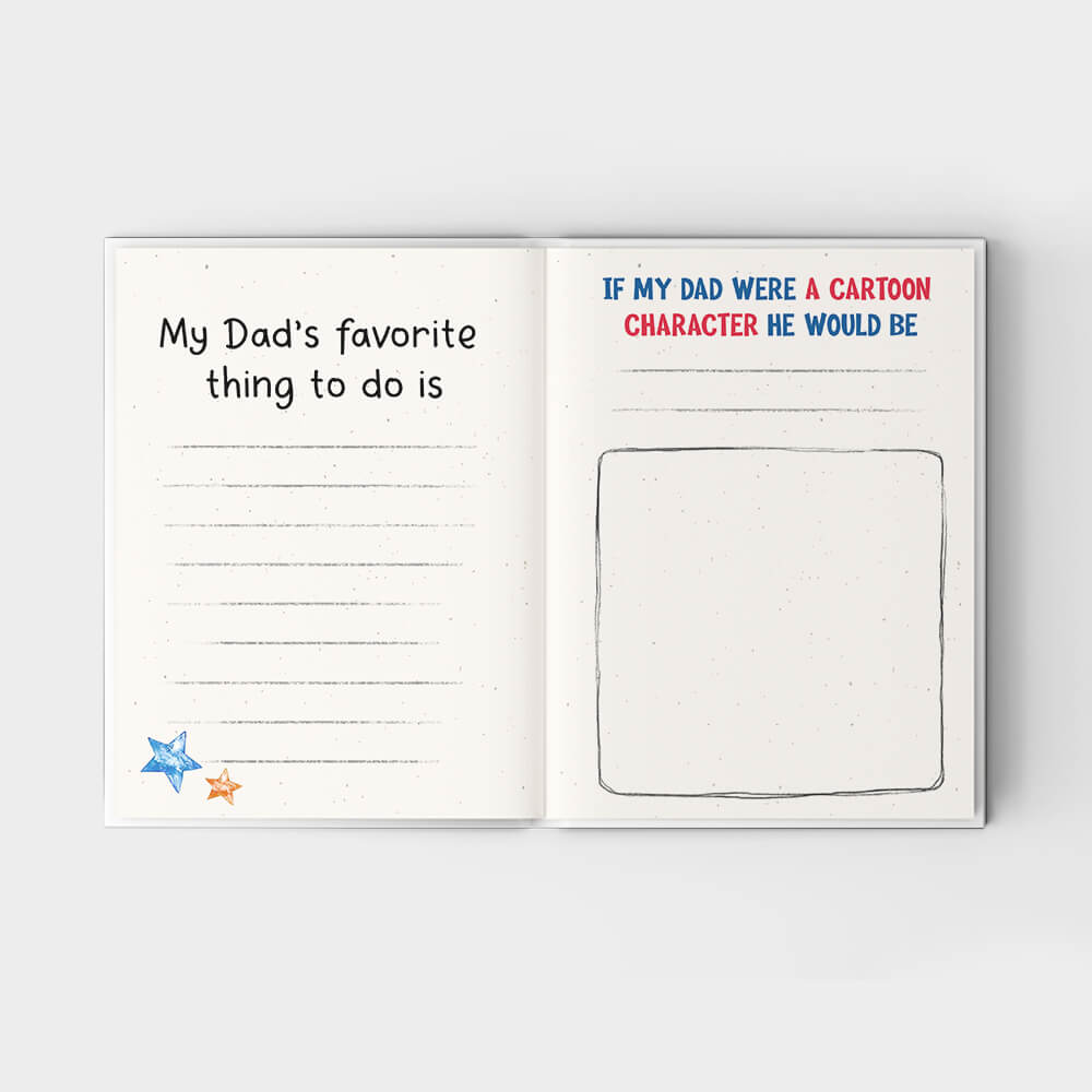 A Little Book About My Awesome Dad - Fill In The Blank Hardcover Book With Prompts For Kids to Fill with their Own Words, Drawings and Pictures - Bear