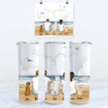 Personalized skinny tumbler gifts for dog lovers - DOG & COUPLE - Beach