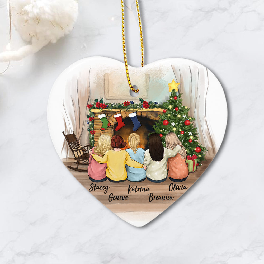 Personalized Best Friend Christmas Gift Ideas Ceramic Ornament (Printed On Both Sides)
