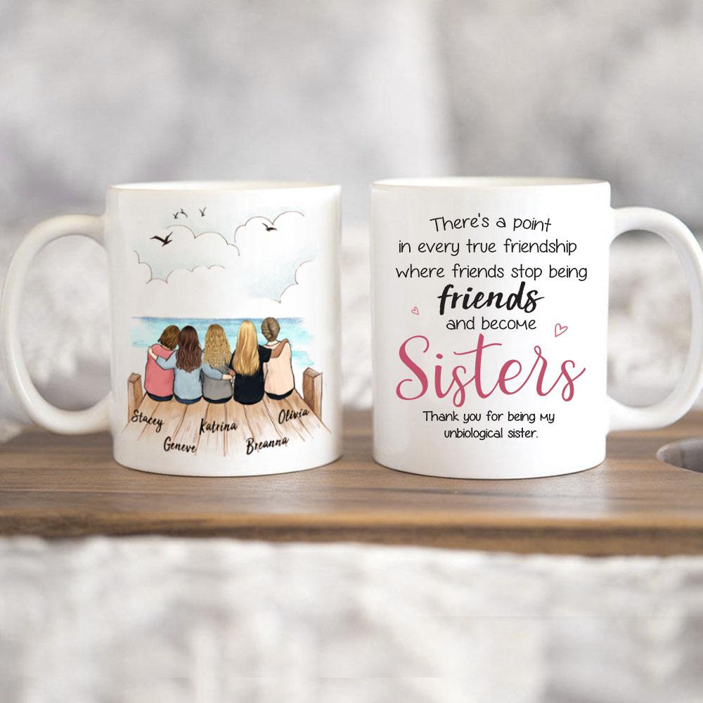 best friend sitting on wooden dock 11oz or 15oz mug gift for best friends or sisters