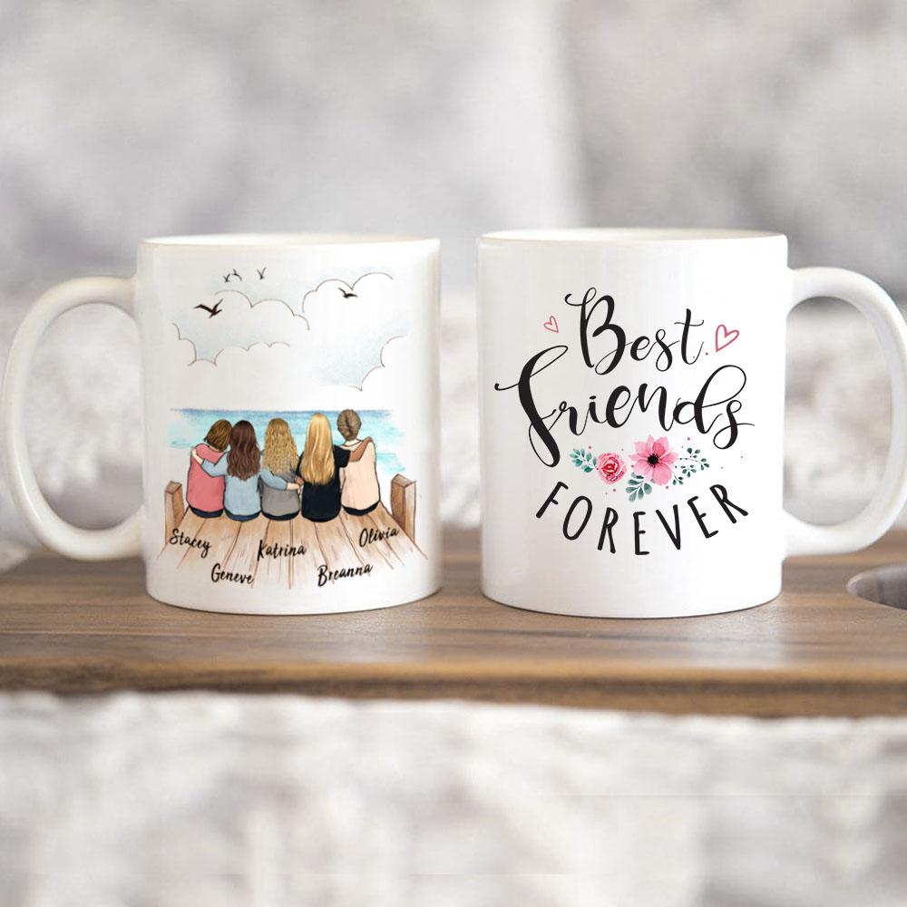 best friend sitting on wooden dock 11oz or 15oz mug gift for best friends or sisters