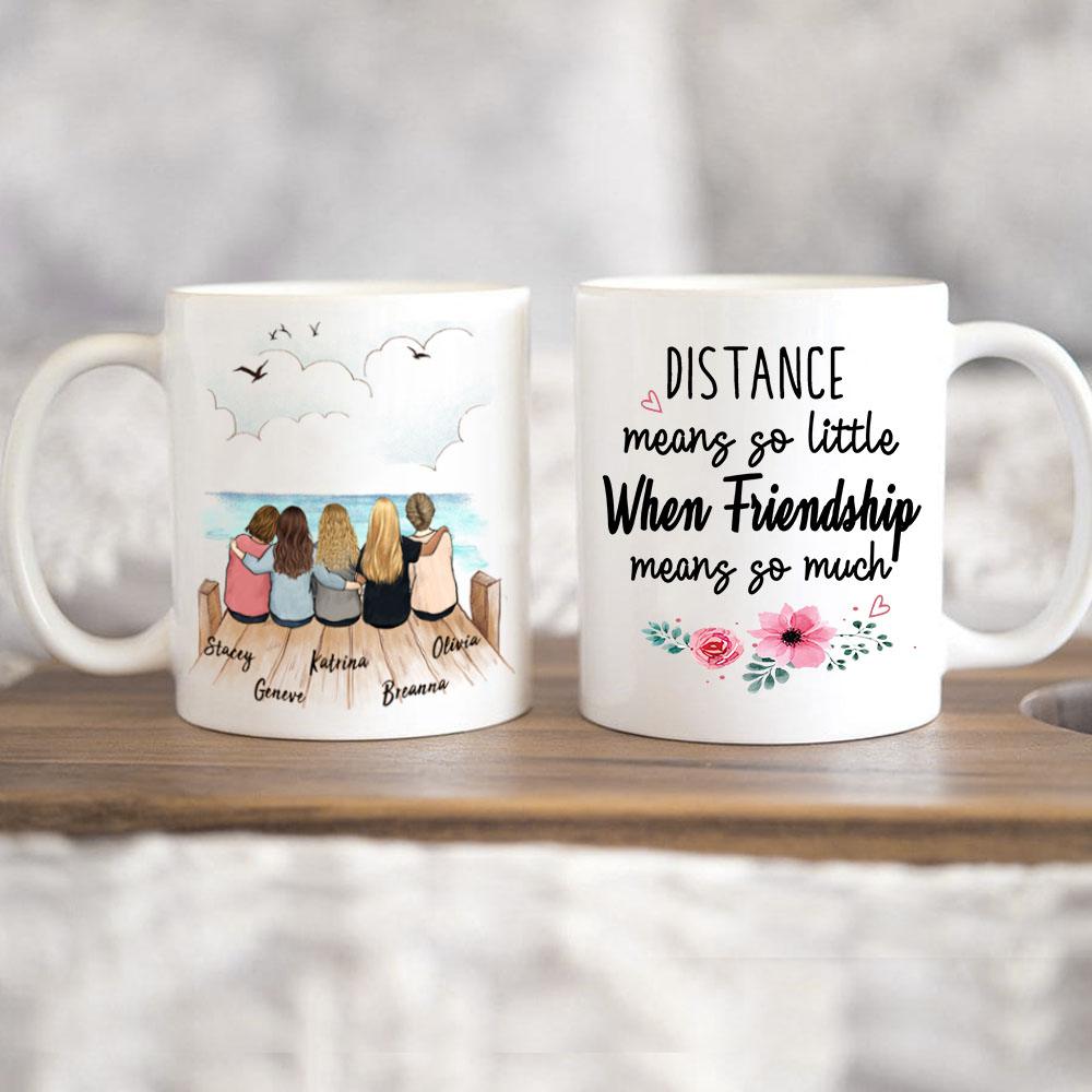 best friend sitting on wooden dock 11oz or 15oz mug gift for best friends or sisters
