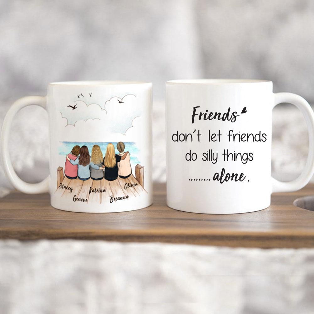 best friend sitting on wooden dock 11oz or 15oz mug gift for best friends or sisters