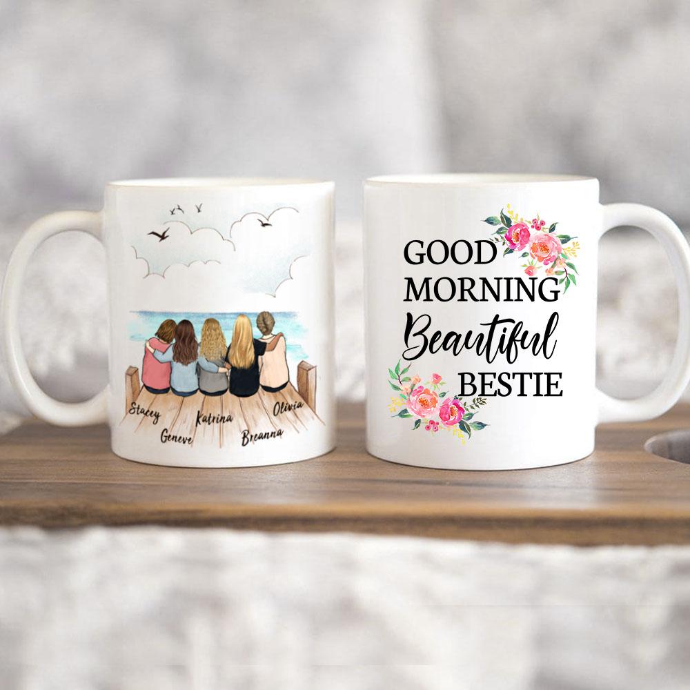 best friend sitting on wooden dock 11oz or 15oz mug gift for best friends or sisters
