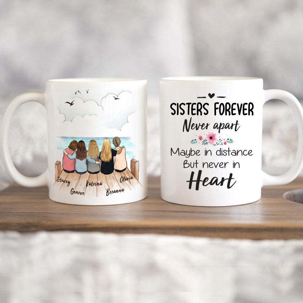 best friend sitting on wooden dock 11oz or 15oz mug gift for best friends or sisters