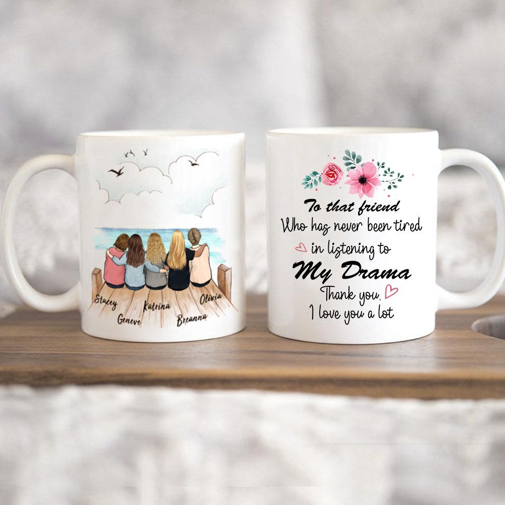 best friend sitting on wooden dock 11oz or 15oz mug gift for best friends or sisters