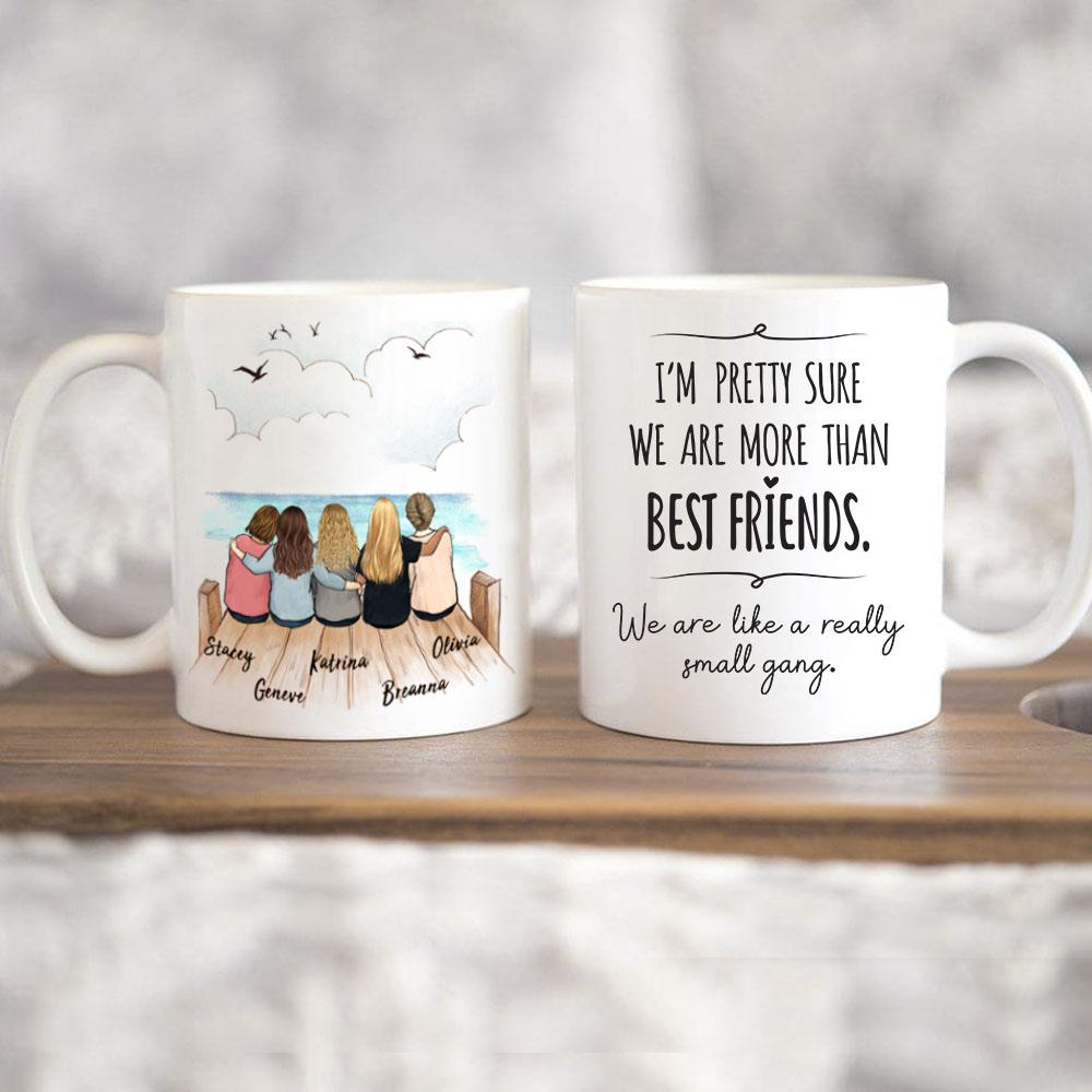best friend sitting on wooden dock 11oz or 15oz mug gift for best friends or sisters