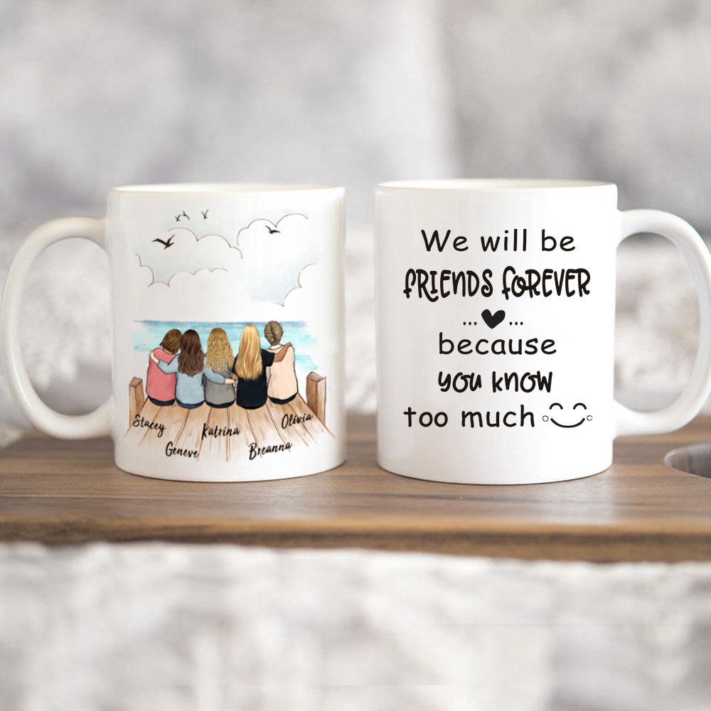 best friend sitting on wooden dock 11oz or 15oz mug gift for best friends or sisters
