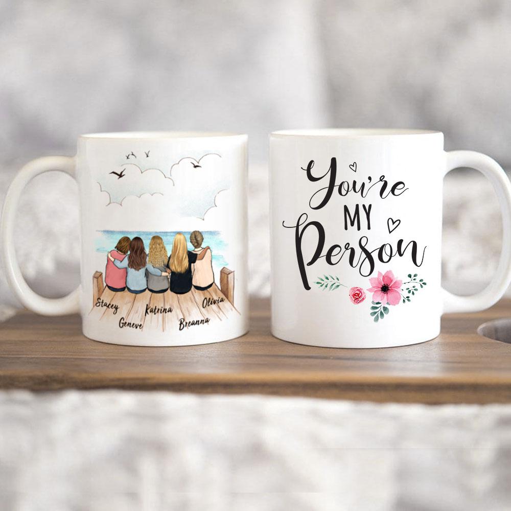 best friend sitting on wooden dock 11oz or 15oz mug gift for best friends or sisters