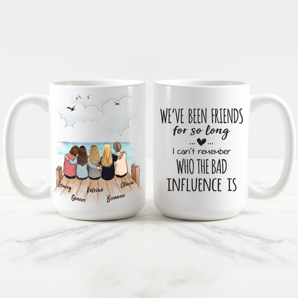 best friend sitting on wooden dock 11oz or 15oz mug gift for best friends or sisters