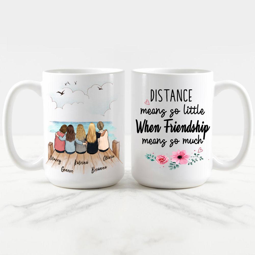 best friend sitting on wooden dock 11oz or 15oz mug gift for best friends or sisters