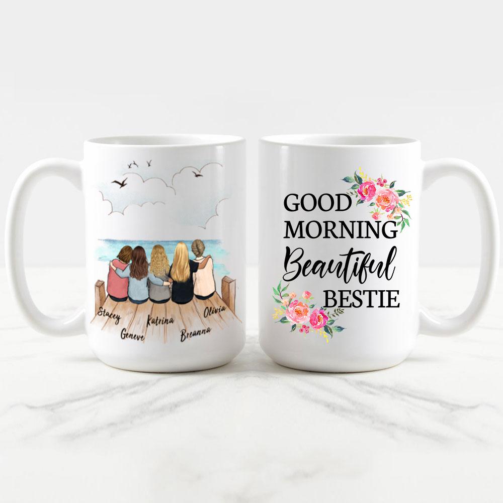 best friend sitting on wooden dock 11oz or 15oz mug gift for best friends or sisters