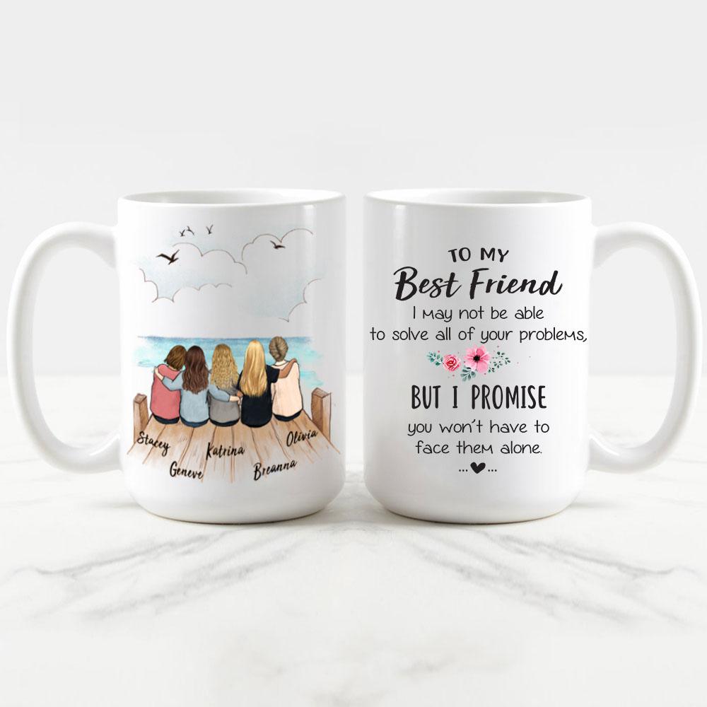 best friend sitting on wooden dock 11oz or 15oz mug gift for best friends or sisters